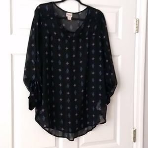 Mossimo sheer black top.